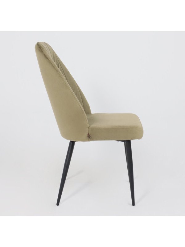 Стул MamaDoma Leonard M оливковый/черный сбоку