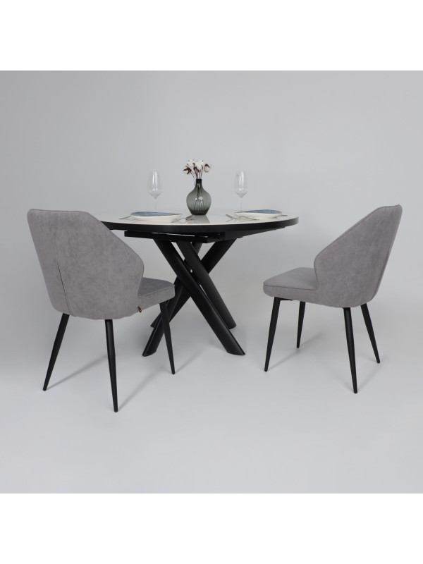 Стул MamaDoma Michael серый/черный в интерьере