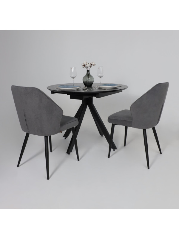 Стул MamaDoma Michael антрацитовый/черный в интерьере