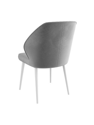 Стул MamaDoma Michael светло-серый/белый сзади