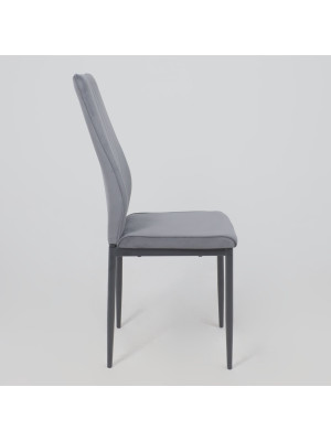 Стул AksHome Oreo темно-серый/черный сбоку