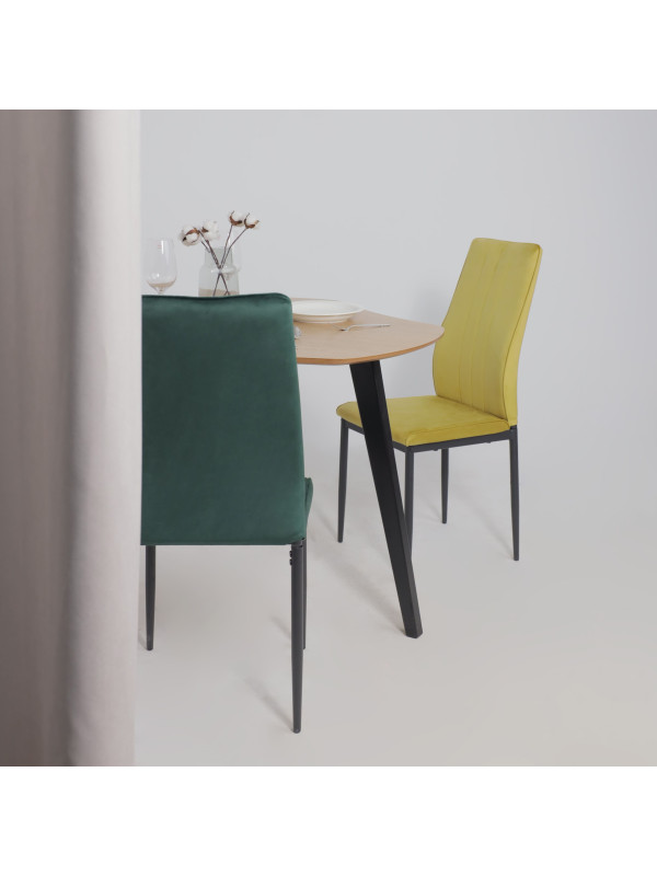 Стул AksHome Oreo темно-фисташковый/черный в интерьере