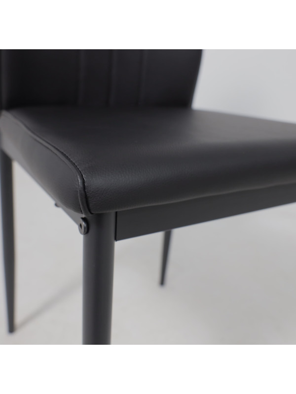 Стул AksHome Oreo экокожа черный под углом