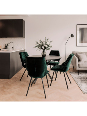 Стул MamaDoma Rafael-R 360  тёмно-зелёный/черный в интерьере