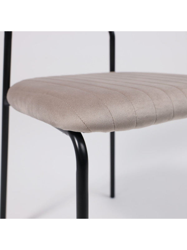 Стул AksHome Rain темно-бежевый/черный под углом