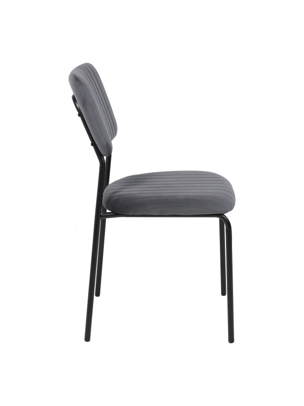Стул AksHome Rain темно-серый/черный сбоку
