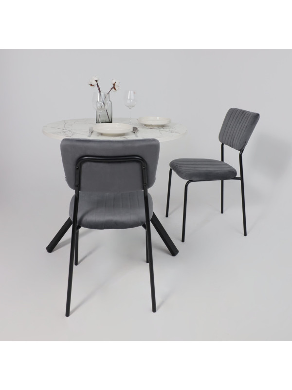 Стул AksHome Rain темно-серый/черный в интерьере