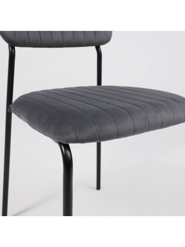 Стул AksHome Rain темно-серый/черный под углом