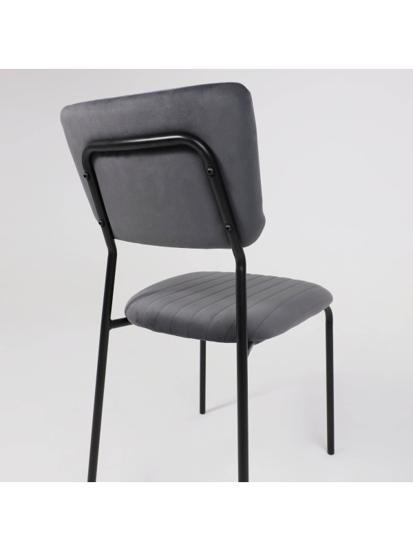 Стул AksHome Rain темно-серый/черный под углом (1)