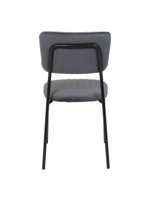Стул AksHome Rain темно-серый/черный сзади