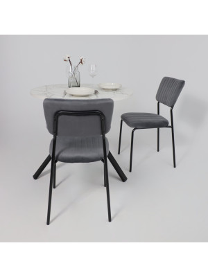 Стул AksHome Rain темно-серый/черный в интерьере