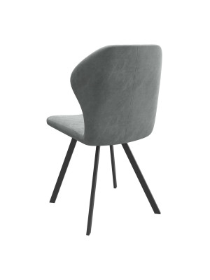 Стул MamaDoma Robby D-R 360 антрацит замша/черный сзади