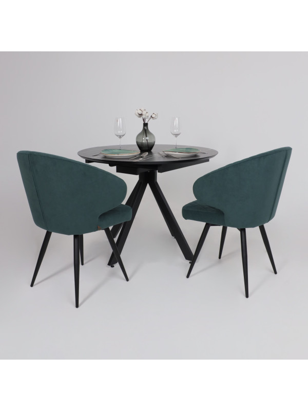 Стул MamaDoma Rob-R1 360 зеленый/черный в интерьере