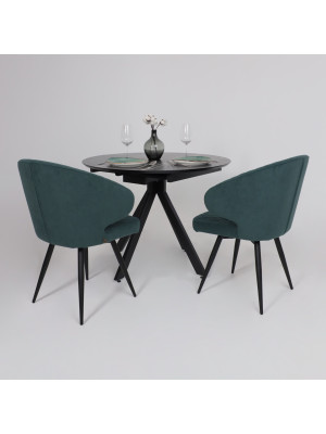 Стул MamaDoma Rob-R1 360 зеленый/черный в интерьере