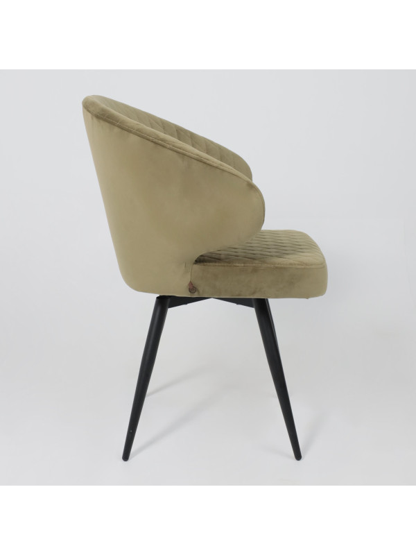 Стул MamaDoma Rob-R1 360 оливковый/черный сбоку