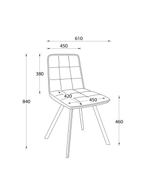 Стул MamaDoma Rom D серый/черный схема
