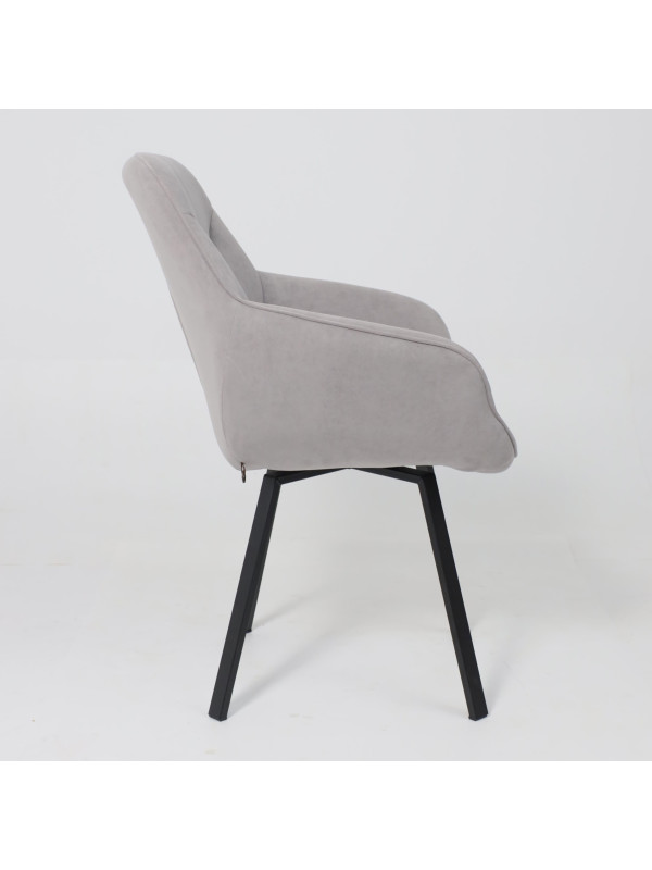 Стул MamaDoma Romeo Smile 360 серый/черный сбоку