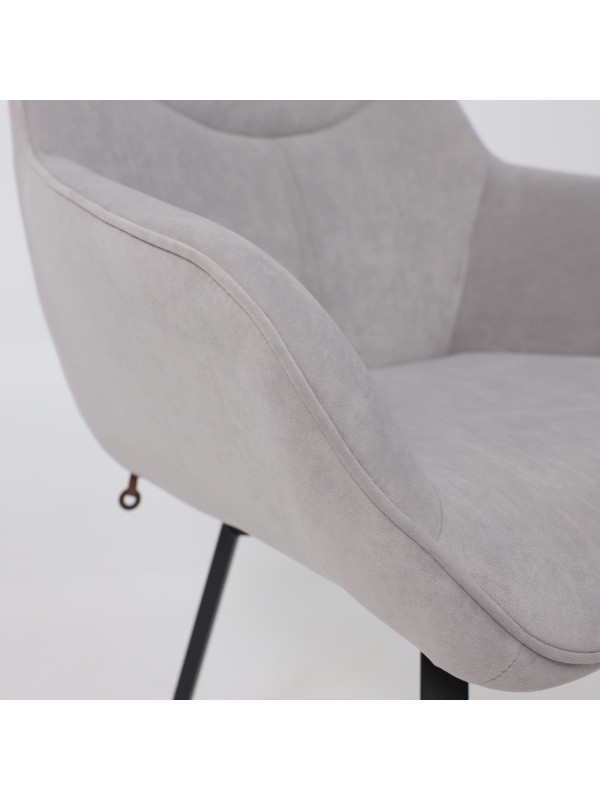 Стул MamaDoma Romeo Smile 360 серый/черный под углом