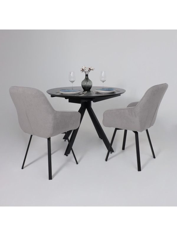 Стул MamaDoma Romeo Smile 360 серый/черный в интерьере