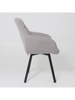 Стул MamaDoma Romeo Smile 360 серый/черный сбоку