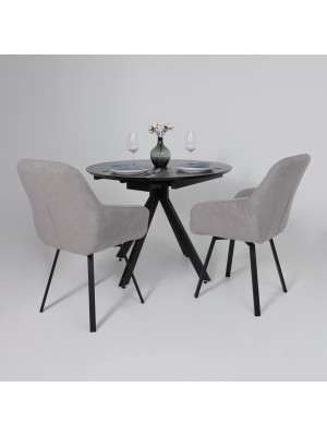 Стул MamaDoma Romeo Smile 360 серый/черный в интерьере