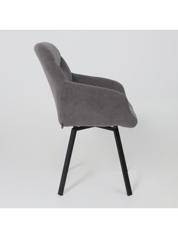 Стул MamaDoma Romeo Smile 360 антрацит/черный сбоку