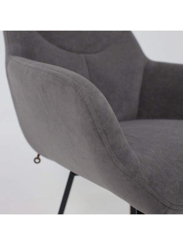 Стул MamaDoma Romeo Smile 360 антрацит/черны под углом