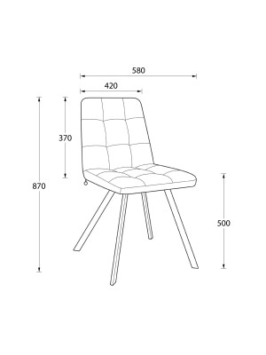 Стул MamaDoma Rommy серый/черный схема