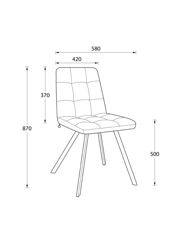 Стул MamaDoma Rommy антрацит/черный схема