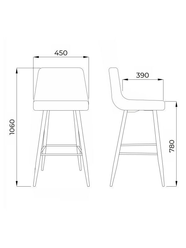 Стул AksHome Stella бежевый/черный схема