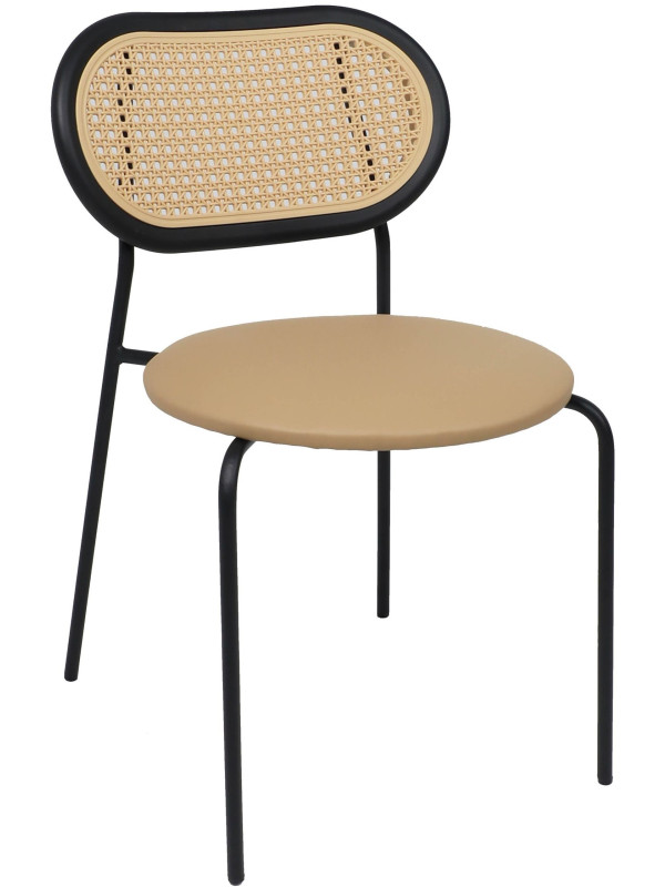 Стул AksHome Teo бежевый/черный