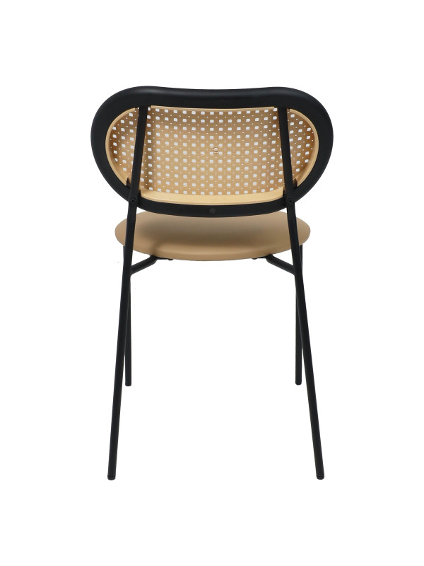 Стул AksHome Teo бежевый/черный сзади