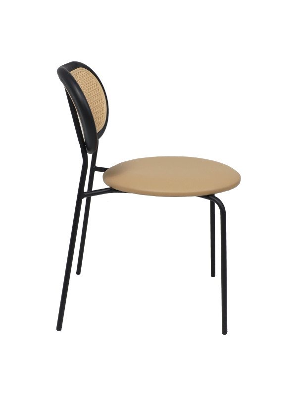 Стул AksHome Teo бежевый/черный сбоку