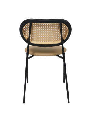 Стул AksHome Teo бежевый/черный сзади