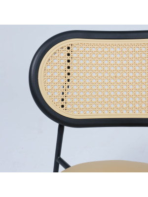 Стул AksHome Teo бежевый/черный спереди