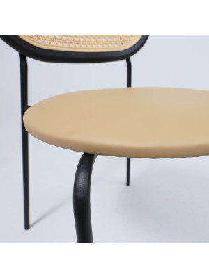 Стул AksHome Teo бежевый/черный под углом