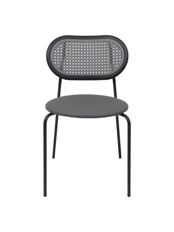 Стул AksHome Teo серый/черный спереди