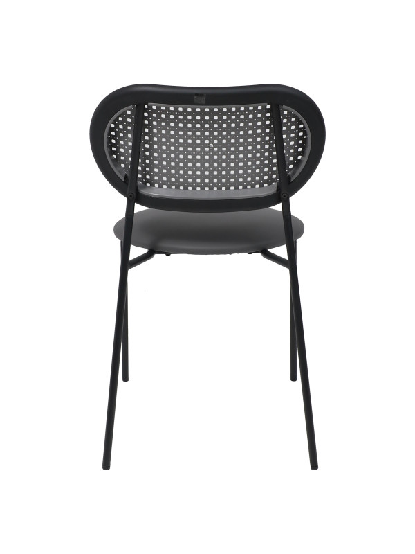 Стул AksHome Teo серый/черный сзади