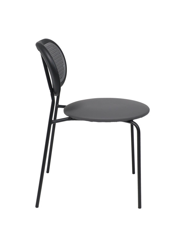 Стул AksHome Teo серый/черный сбоку