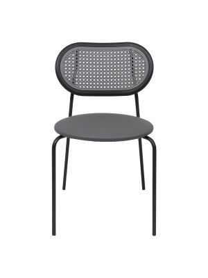 Стул AksHome Teo серый/черный спереди