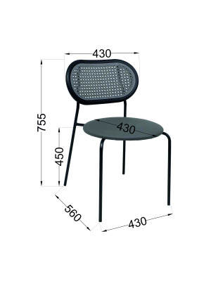 Стул AksHome Teo серый/черный схема