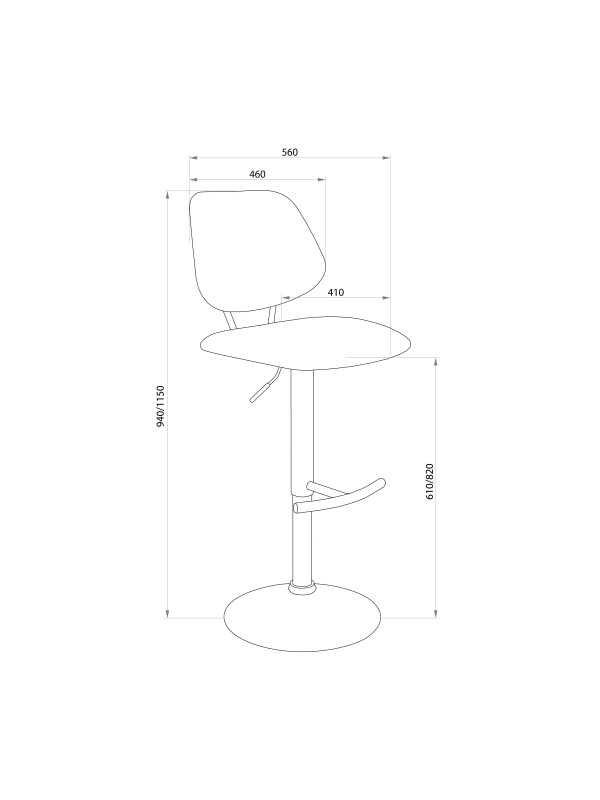 Стул AksHome Jessy темно-серый/черный схема