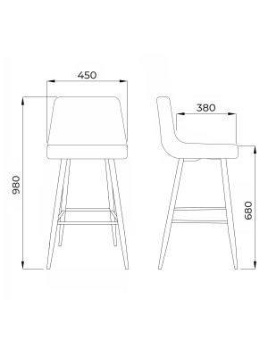 Стул AksHome Mia бежевый/черный схема