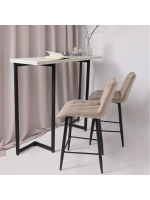 Стул AksHome Vito бежевый/черный в интерьере