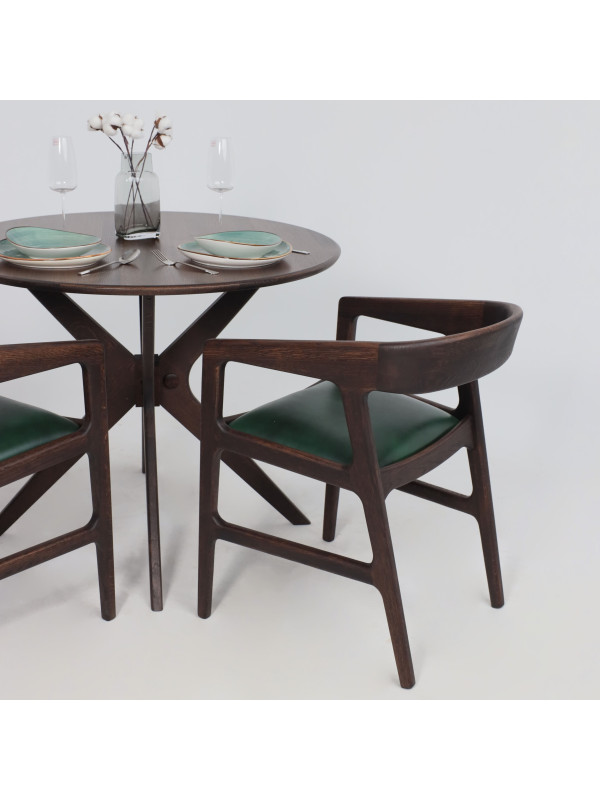 Стул ПМЦ Вардо Комфорт плюс зеленый/дуб натуральный в интерьере