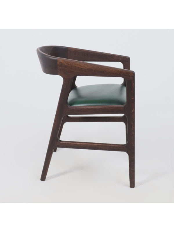 Стул ПМЦ Вардо Комфорт плюс зеленый/дуб натуральный сбоку