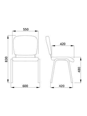 Стул офисный UTFC Изо BL С72 черный схема