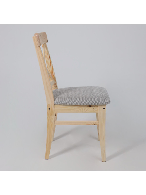 Стул Лидер Ингольф серый/прозрачный лак сбоку