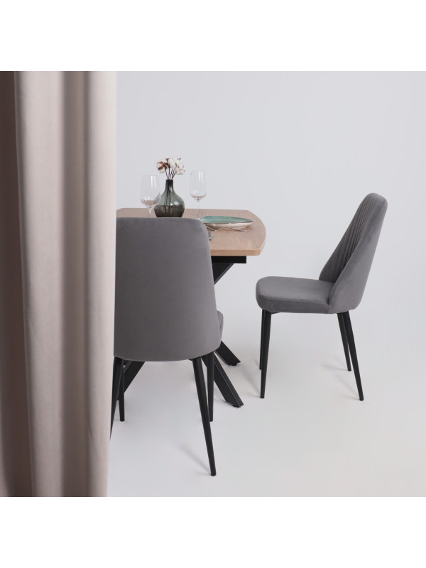 Стул Listvig Лотус R антрацитовый/черный в интерьере