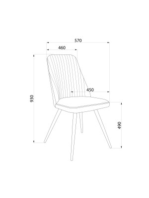 Стул Listvig Лотус R антрацитовый/черный схема